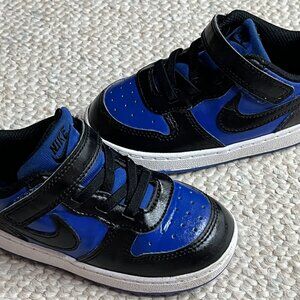 NIKE Court Borough Low Royal Blue Black Size 8C Child Sneakers Shoes HM6300-480